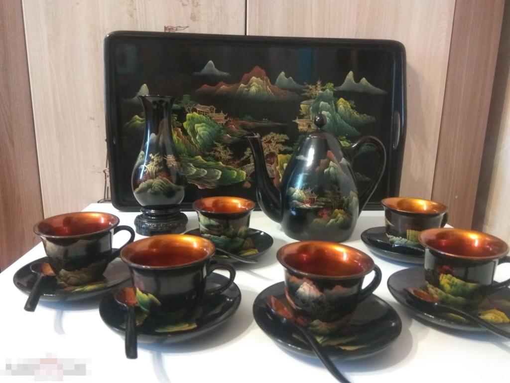Сервиз чайный "Загадка Поднебесной", филигранная работа, 70е, Китай. Красотища! 