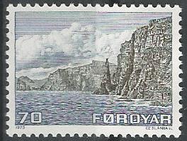 Фареры. 1975 г. Горы. Море. Острова. Ландшафты. MNH