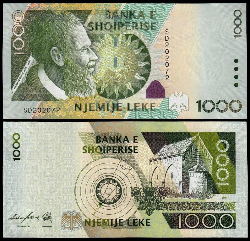 1000 лек албания 2011 UNC пресс