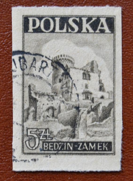 Польша 1946  год Исторические памятники Руины Бедзинского замка Гаш
