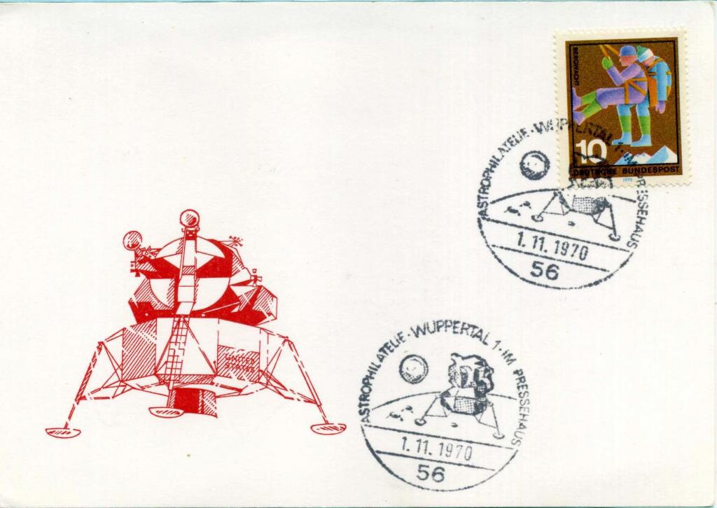 ФРГ (К1009) Открытка СГ Программа Аполлон 1970 Космос