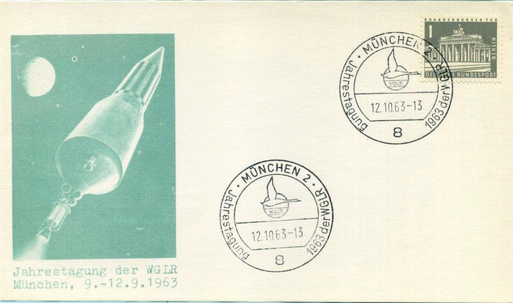 ФРГ (К1011) Открытка СГ Исследование космоса 1963 Космос