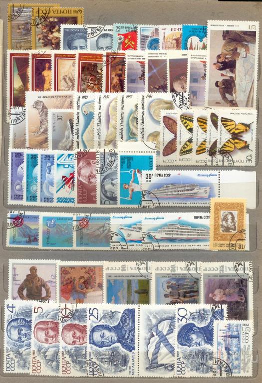 СССР 1987 НАБОР ГАШЕНЫХ МАРОК+2 БЛОКА 2 СКАНА