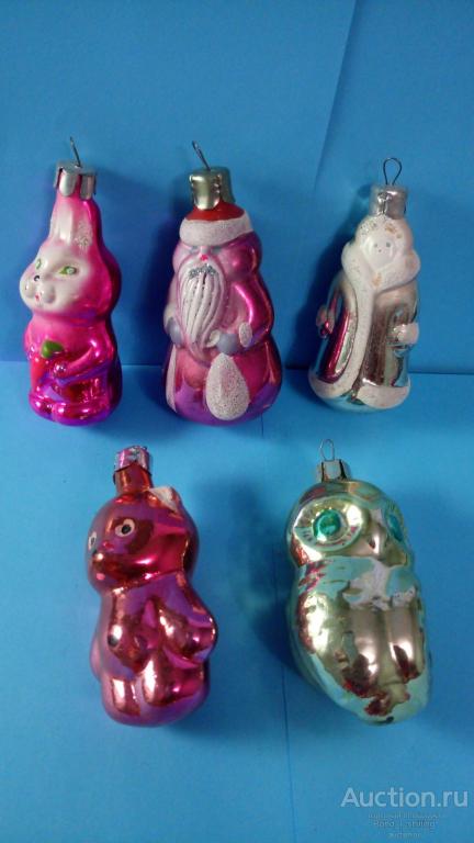 Ёлочная игрушка Дед Мороз, Снегурочка и др. СССР