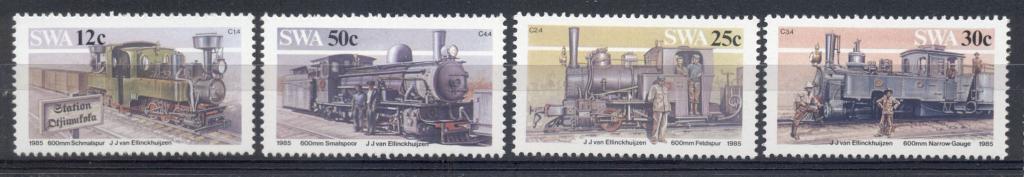 СВА (Намибия) 1985 г.  серия Железнодорожный транспорт негашеная**