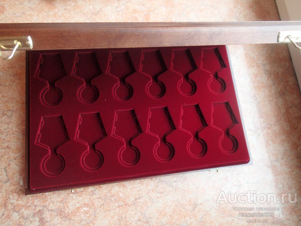 !!! ФУТЛЯР деревянный для хранения медали д32 12 шт на пятиугольной колодке РФ СССР