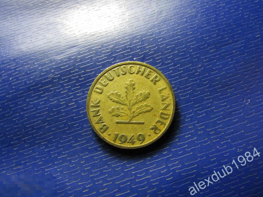 10 ПФЕННИГОВ, ГЕРМАНИЯ, 1949 (F)_2 