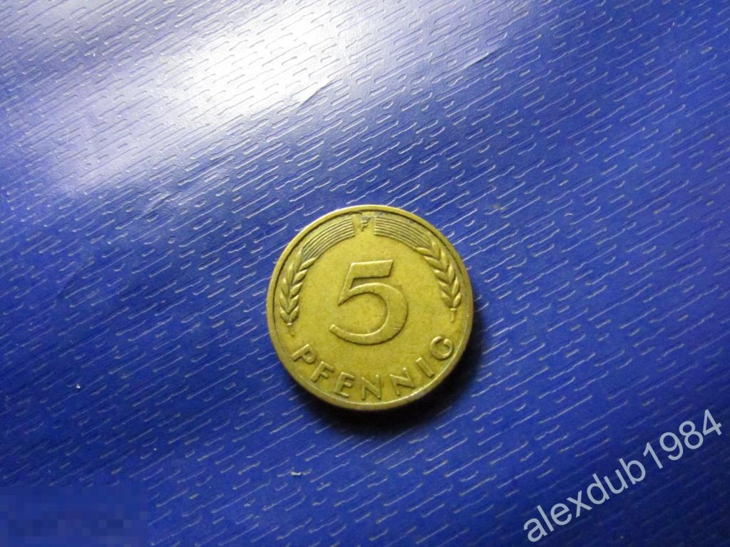 5 ПФЕННИГОВ, ГЕРМАНИЯ, 1950 (F)_2 