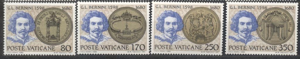Ватикан 1980 г. серия Жан Лоренцо Бернини негашеная**