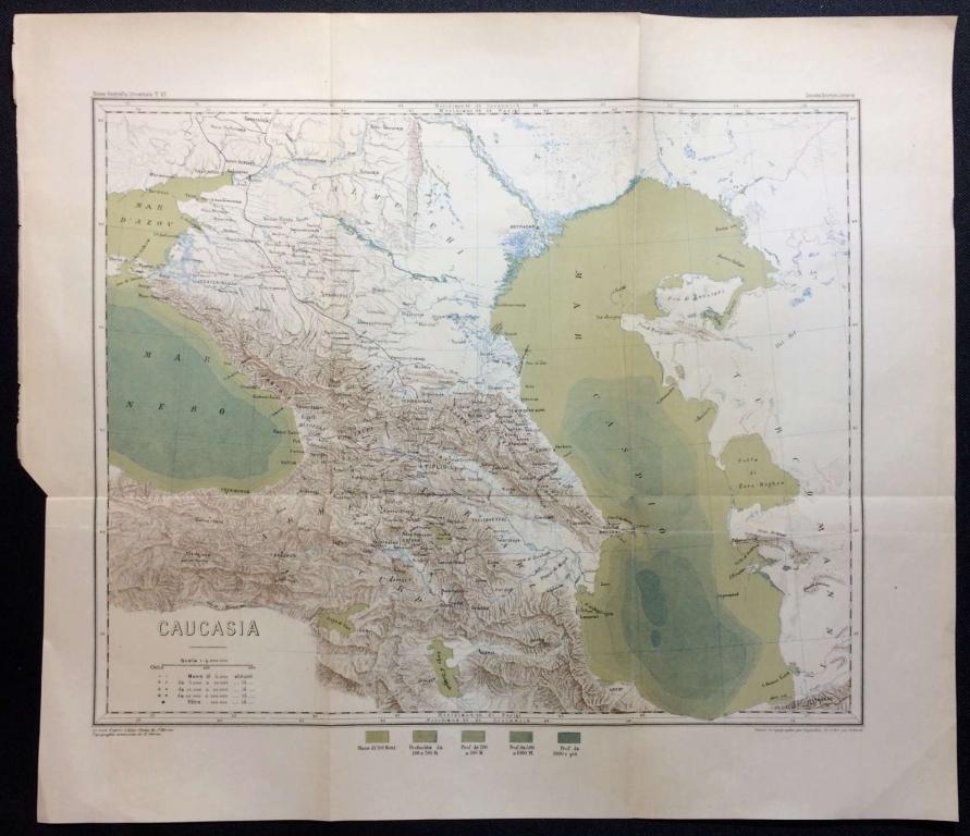 Антикварная карта Кавказа, [1887] год.