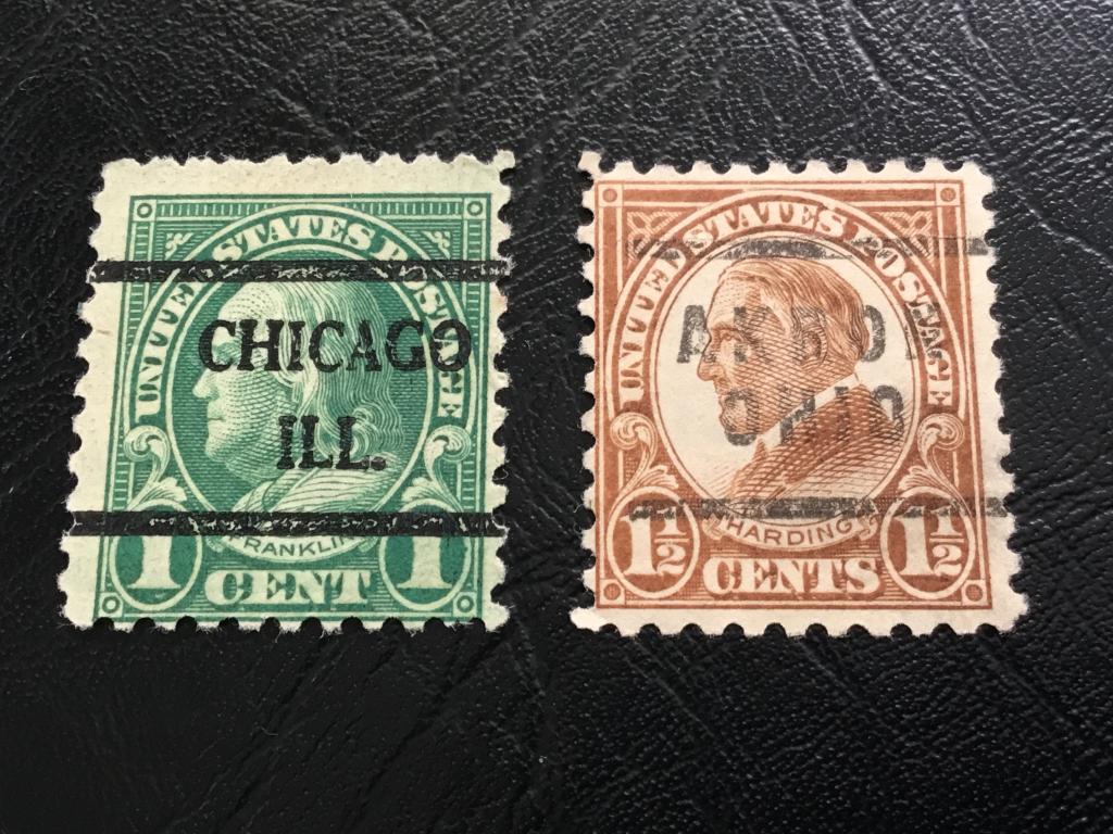 Марки США, 1923,1926 г., Франклин_Хардинг_1 и 1,5 цента_надпечатки!