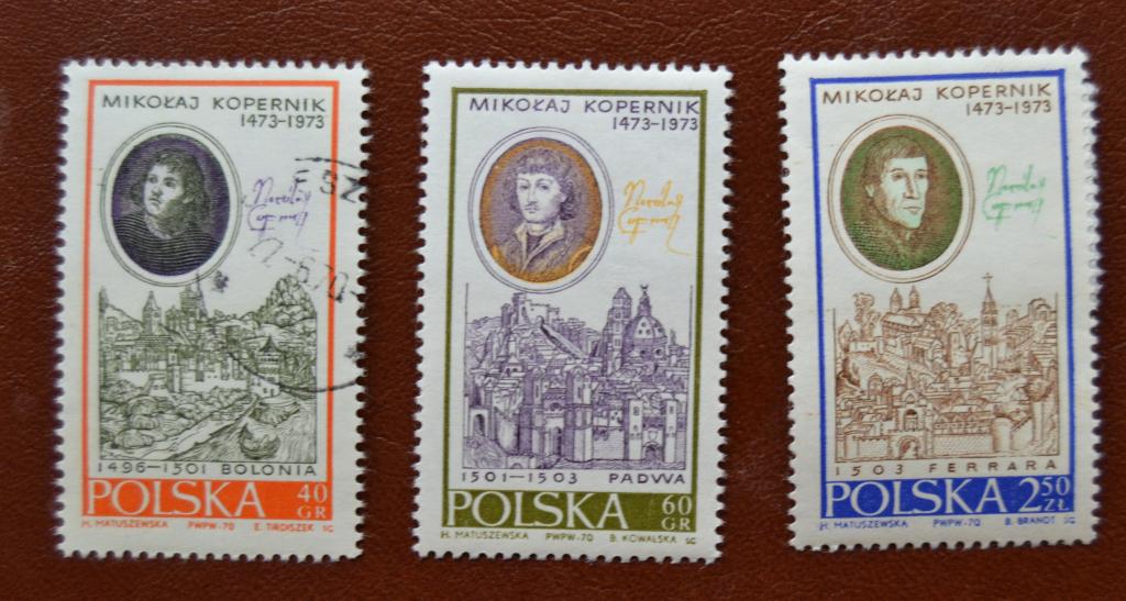 Польша 1970 год  Космос Астрономия 500 летие со дня рождения Николая Коперника  гаш @