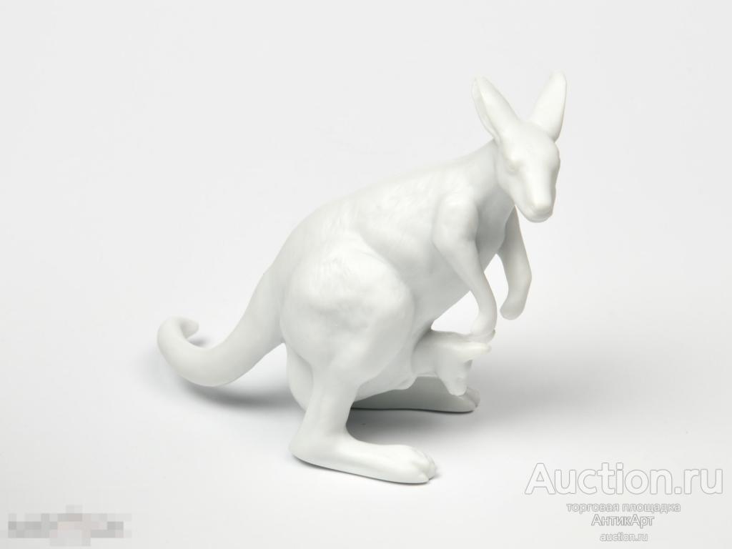 Кенгуру с детенышем фарфоровая статуэтка бисквитный фарфор бисквит Rosenthal Розенталь Германия