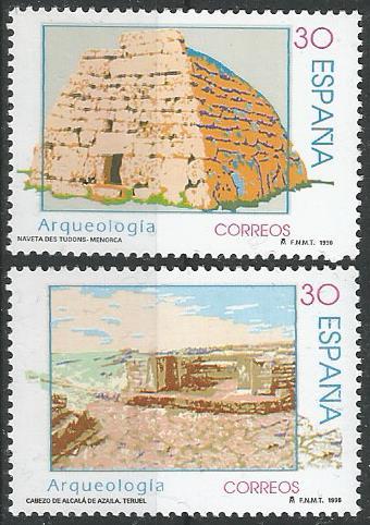 Испания. 1996 г. Археология. Пирамида на Менорке и руины в Арагоне. **
