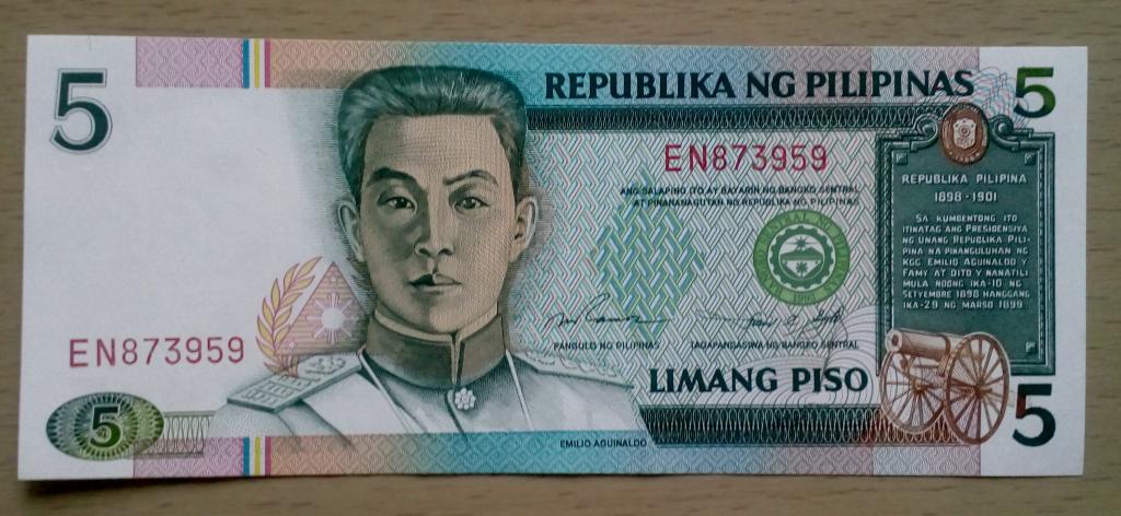Филиппины,5 песо,пресс unc