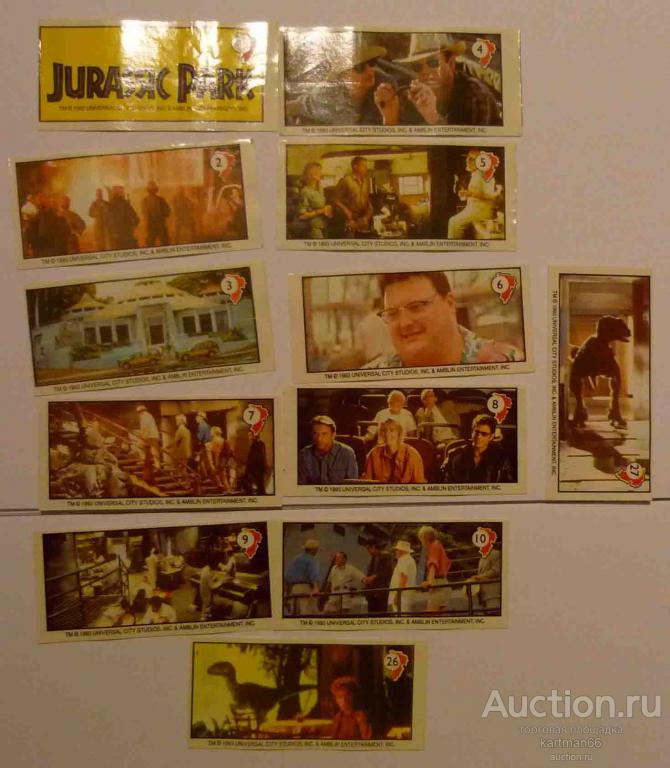 НАКЛЕЙКИ  "  JURASSIC  PARK  "  12 ШТ