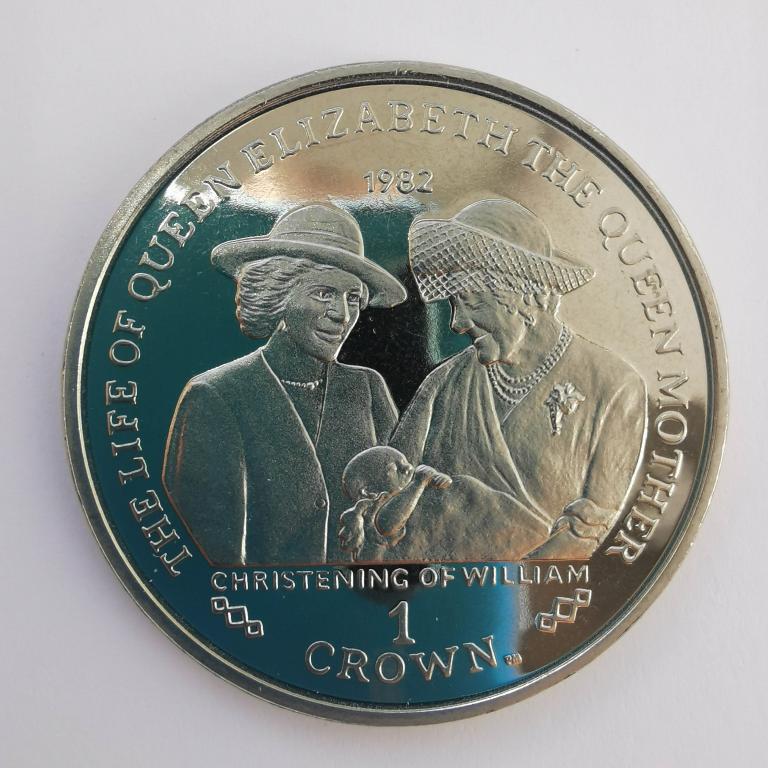 Гибралтар 1 крона 2002 Жизнь Королевы-матери Крещение Принца Уильяма
