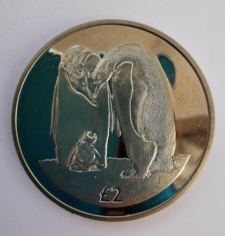 Британская антарктическая территория 2 фунта 2019 Императорский пингвин