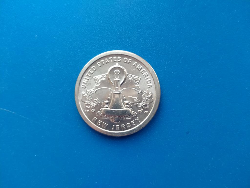 США 1 доллар 2019 Американские инновации, Нью-Джерси, Лампа Эдисона Р  лот  39