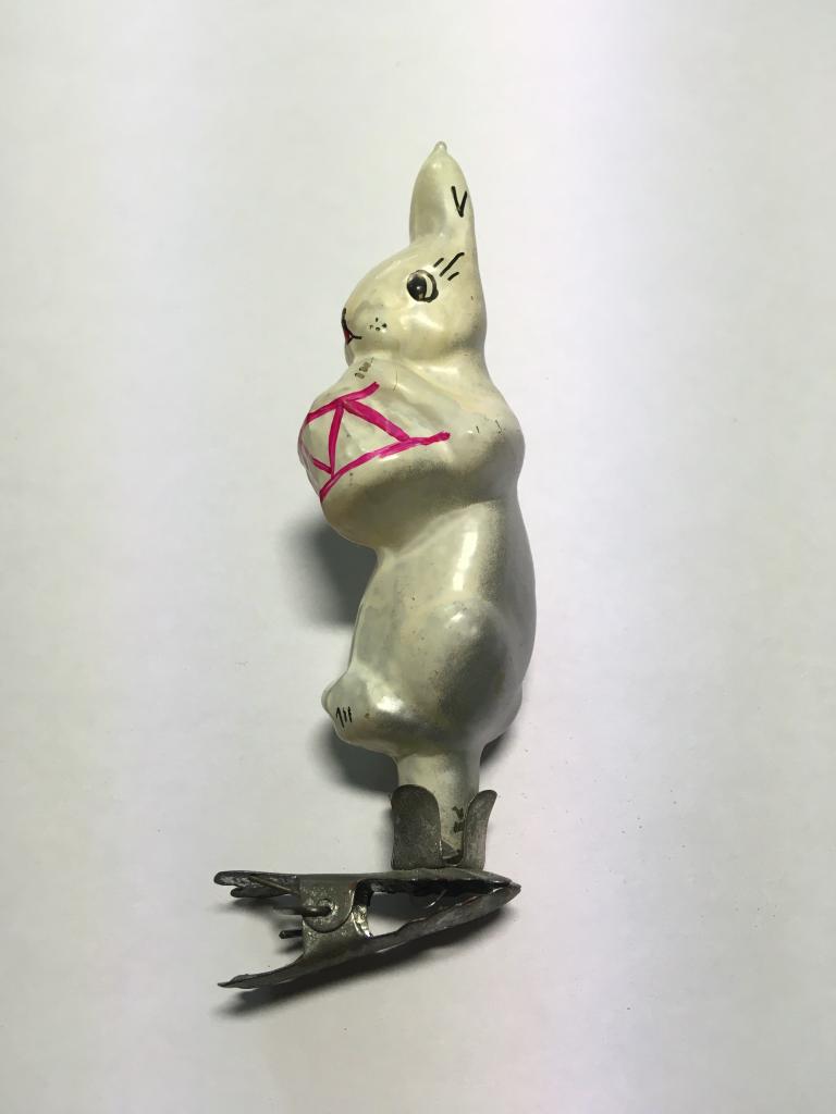Елочная игрушка Заяц с барабаном. Отличная. Прищепка. Игрушка Новогодняя. Новый год. Елочная игрушка