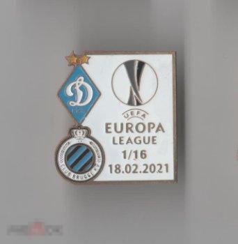 футбол значок - Динамо Киев Украина - ФК Брюгге Бельгия Лига Европы 2020-21 