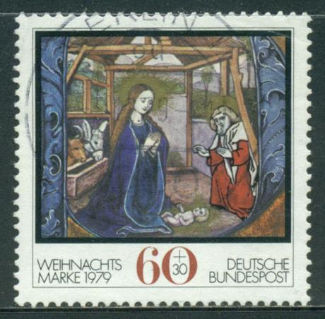 BRD Germany ФРГ Германия 1979 живопись искусство Рождество христианство религия (1 гаш.) полная