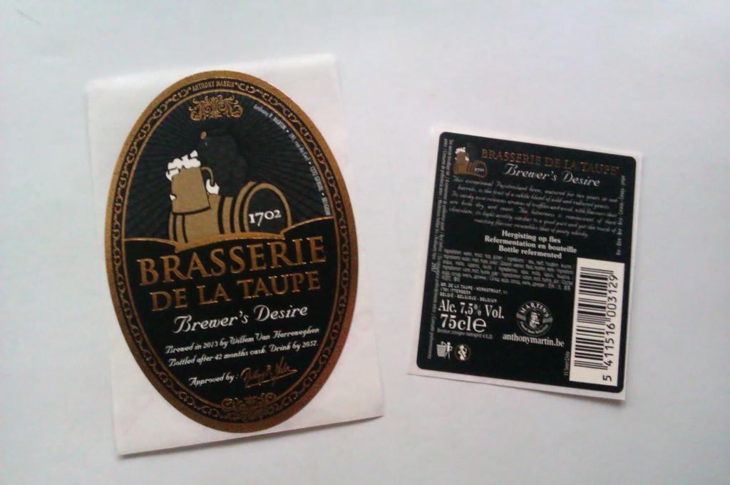 Этикетки наклейки Brasserie De La Taupe