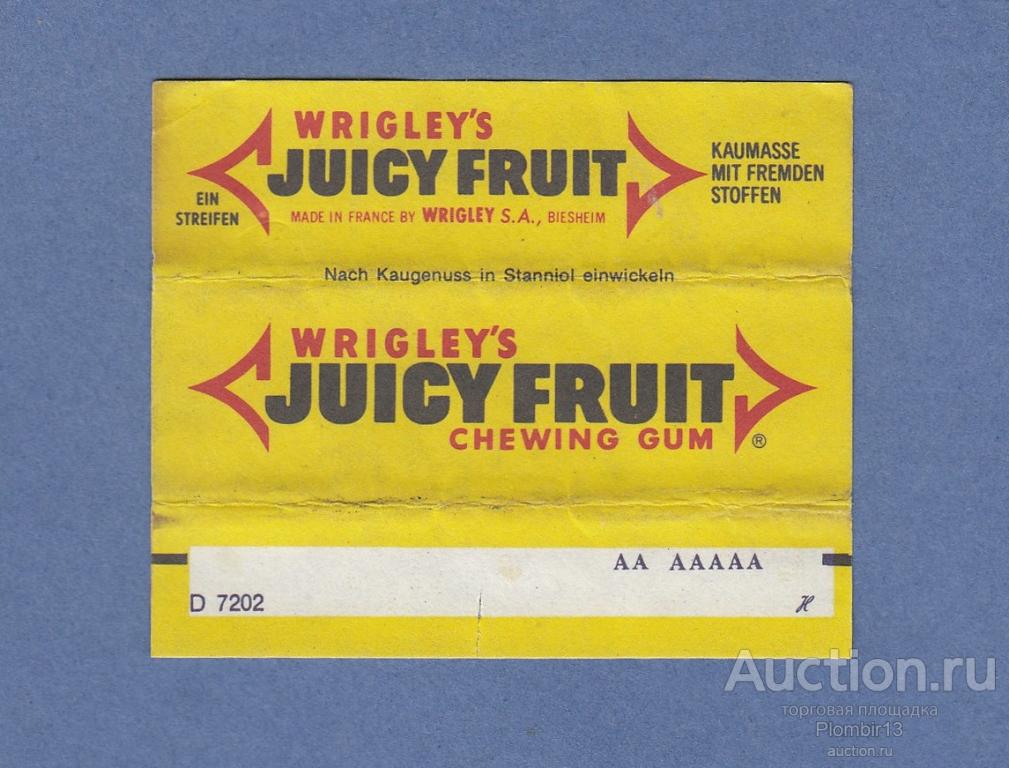 Обертка Франция Wrigleys Juicy Fruit D 7202