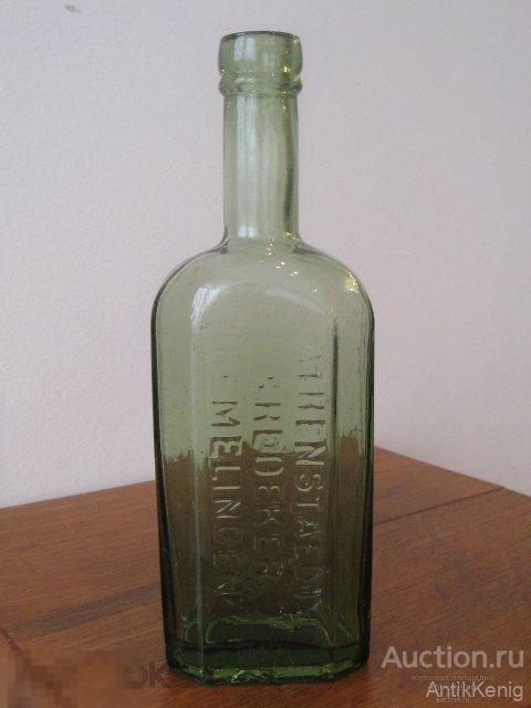 Старое стекло Кёнигсберга Бутылка с надписью ATHENSTAEDT & REDEKER HEMELINGEN 
