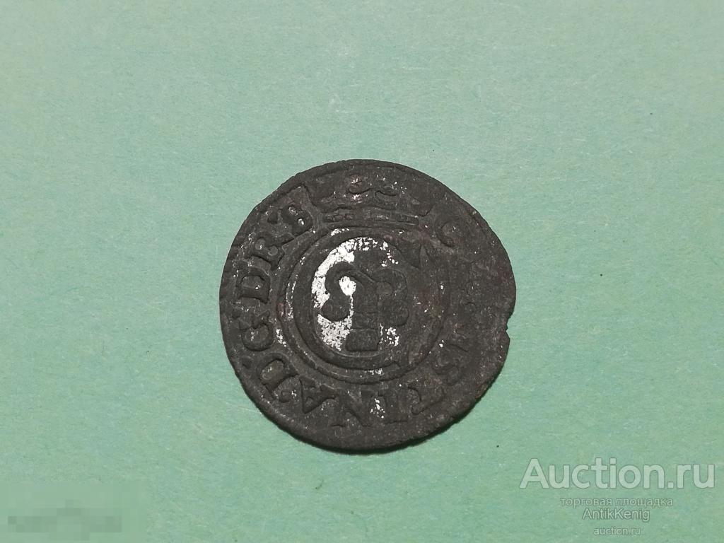 Монета Солид 1643 год Рига Оккупация шведами Оригинал 