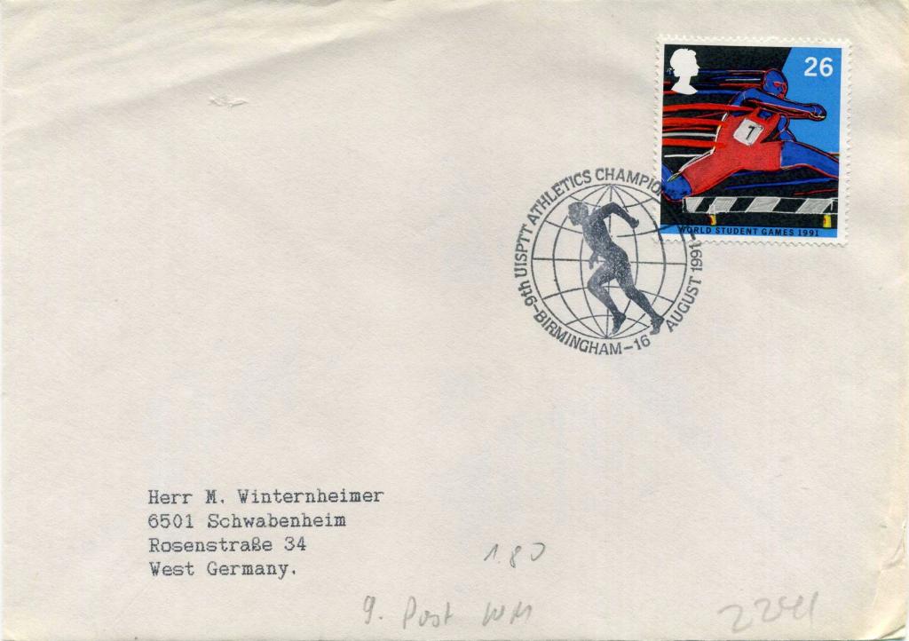 Великобритания (Б0470) СГ Легкая атлетика 1991 Спорт