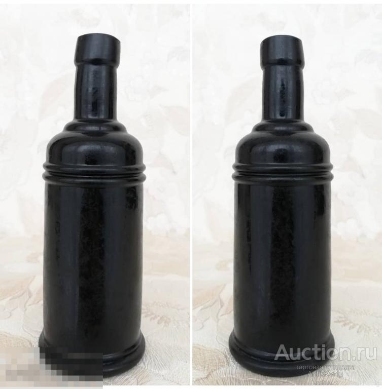 #326 Старое стекло Кёнигсберга Бутылочка для чернил Черное стекло Около 1900 года Германия 