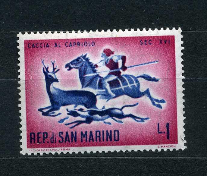 Сан-Марино. Фауна. Собаки. Охота. 1 марка. 1961.**