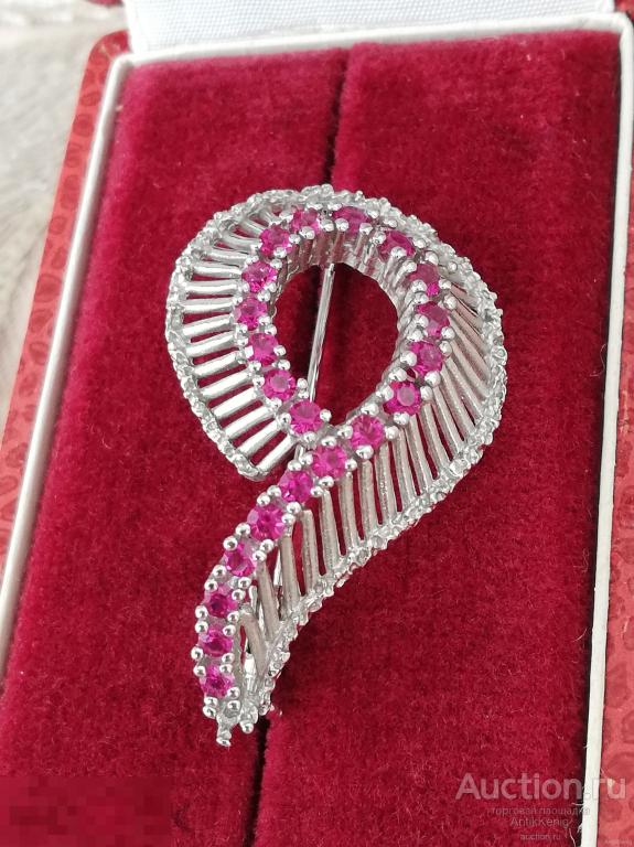 Антикварная серебряная брошь 925 проба