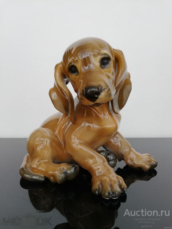 Фарфоровая статуэтка "Такса" Мануфактура Rosenthal / Розенталь Германия Первая половина 20 века