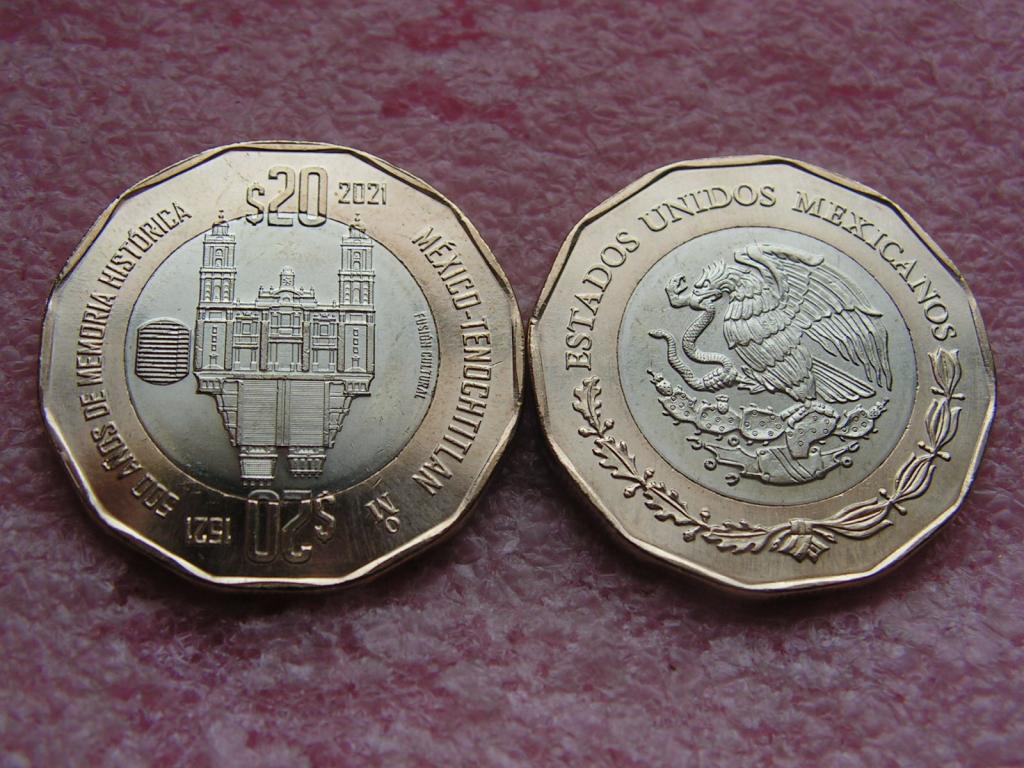 Мексика 20 песо 2021 Теночтитлан гибель 500 лет unc