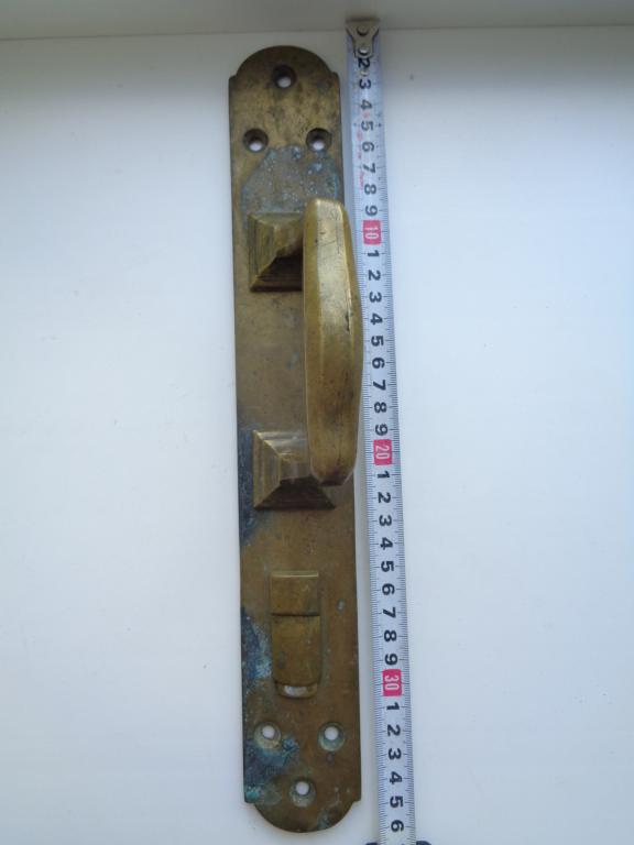 Ручка дверная-латунь-до 1917 года,клеймо,большой размер!