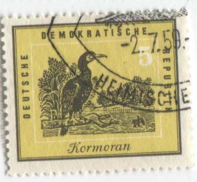 1959.ГДР.Птицы.баклан.гаш