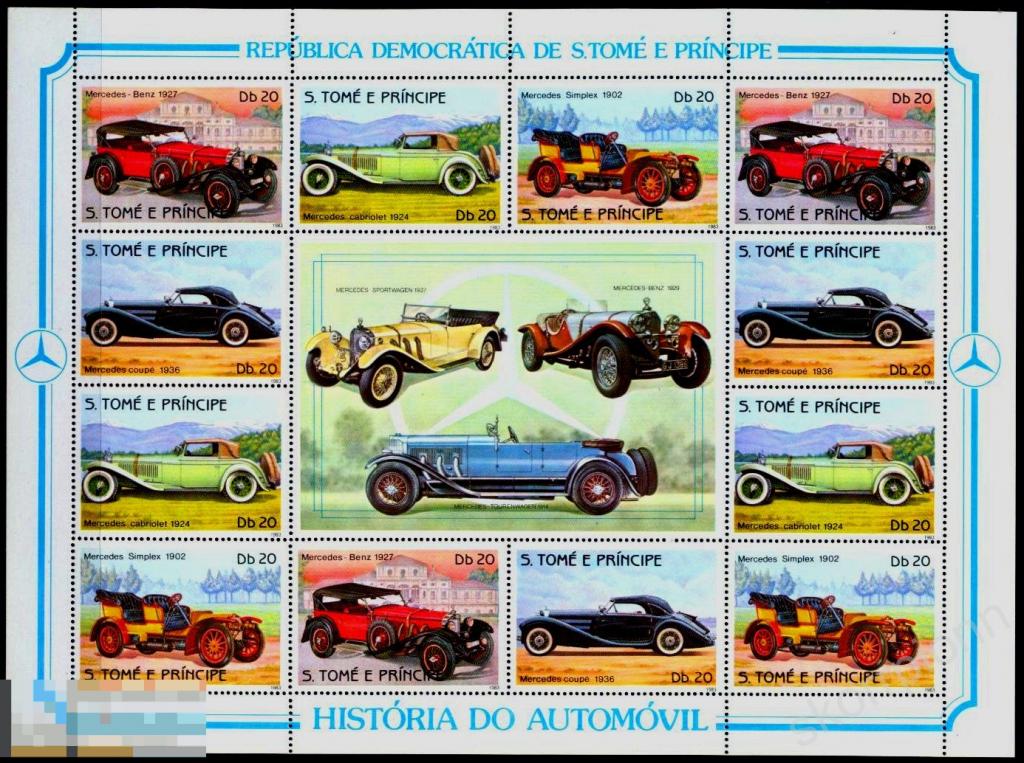 Сан-Томе 1983 Автомобили  лист **  ( а.39 ) 
