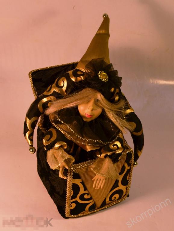 шкатулка игрушка Клоун музыкальная   сохран винтаж ретро  (а.ВЛ40) 