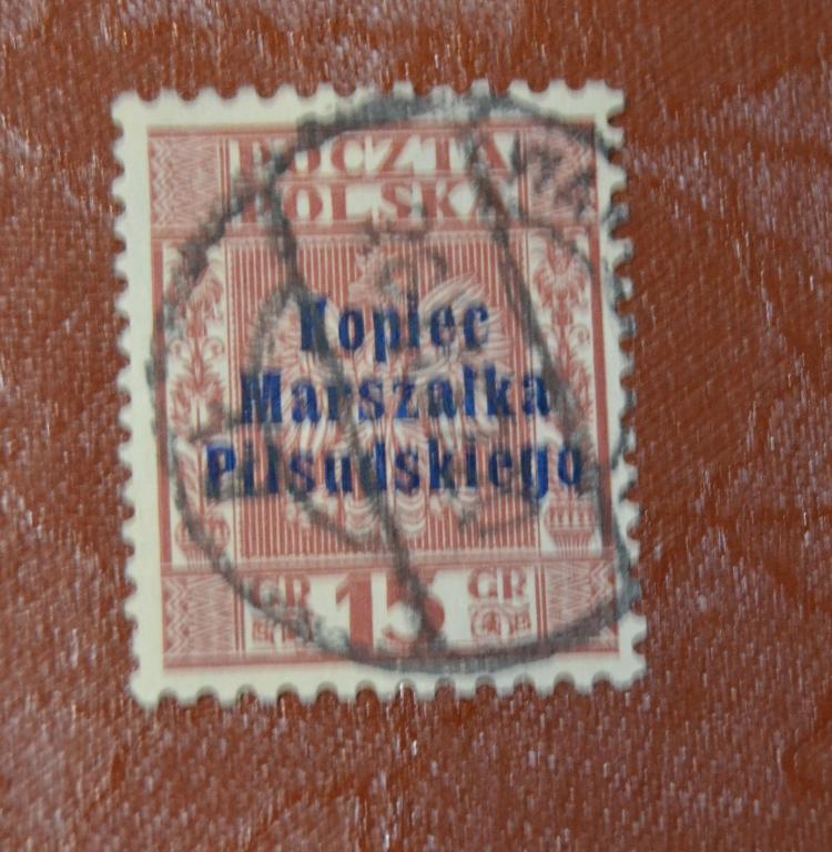 Польша 1935 год Надпечатка Памяти маршала Юзефа Пилсудского. Траурный выпуск  гаш