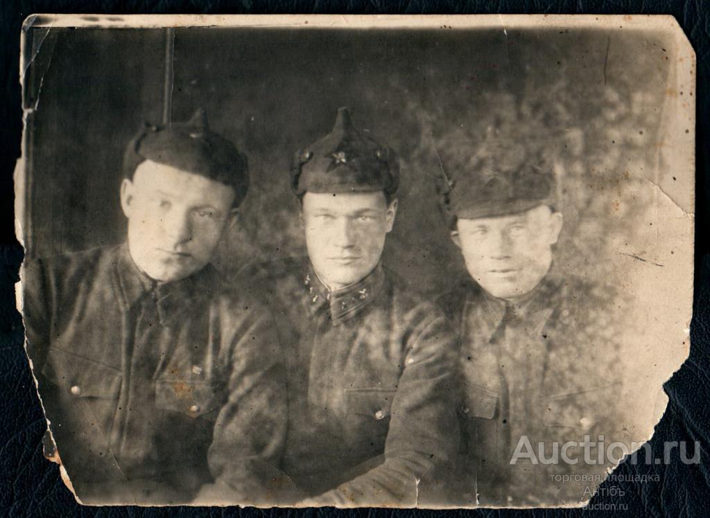 Фото. Военные. Форма. Будёновка. Петлицы. 9х12 см