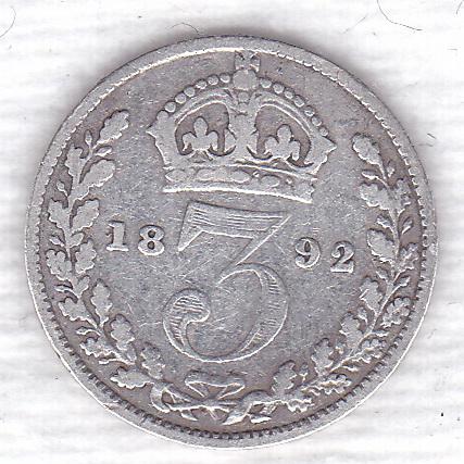 Великобритания 3 пенса 1892