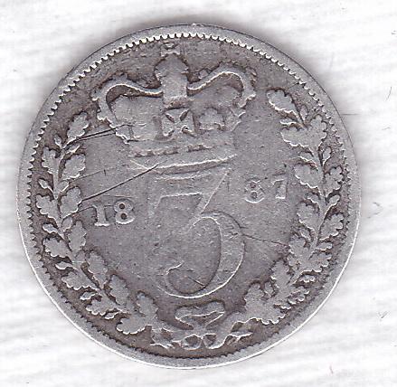 Великобритания 3 пенса 1887
