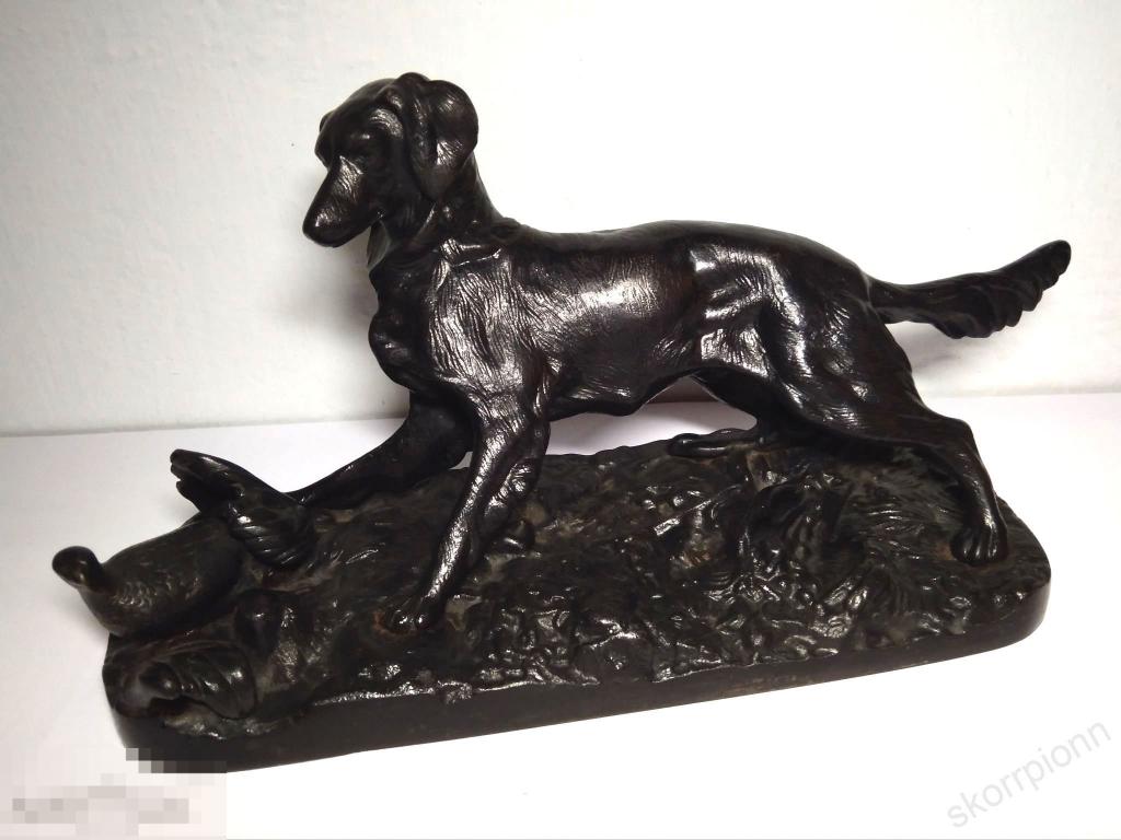 1968 Касли  Собака  сеттер  чугун  литье  сохран винтаж    ( Чл.Ар) 