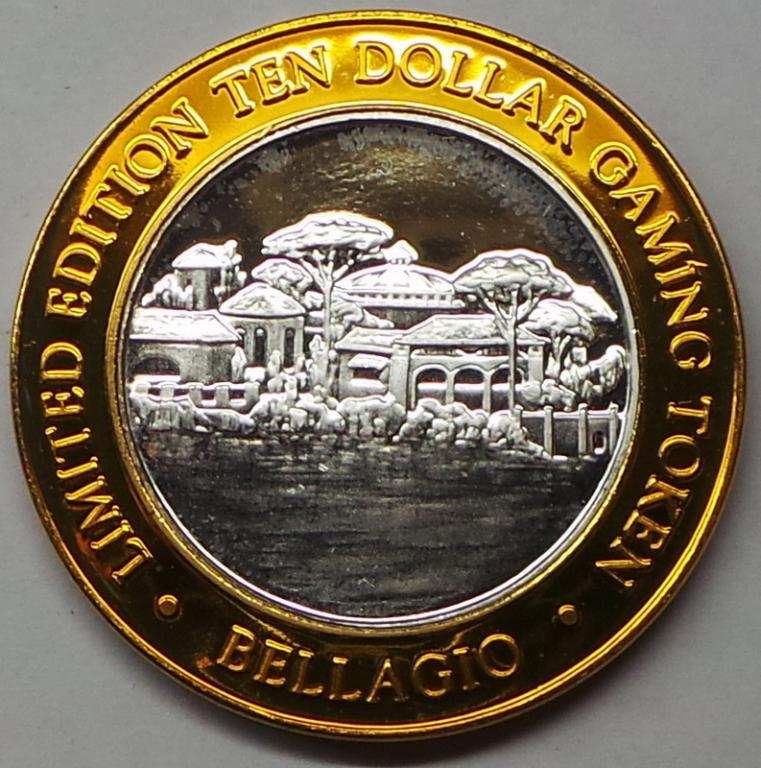 Жетон игровой 10 долларов Bellagio Las Vegas NV 43,5 мм 37 гр.