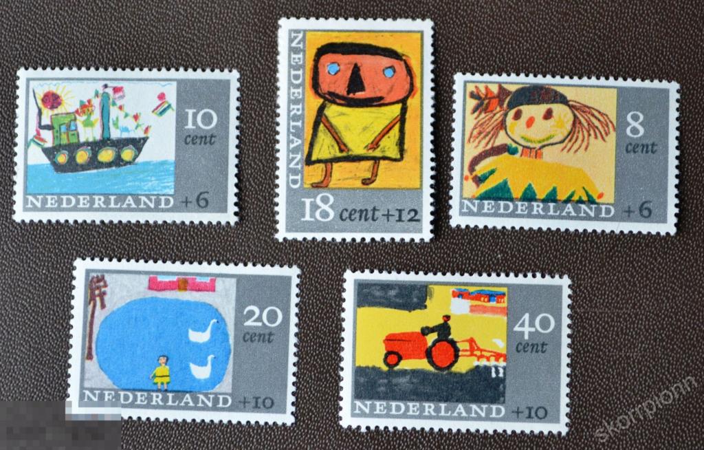 Нидерланды  дети рисунки искусство этнос MNH  (а.42.1.) 