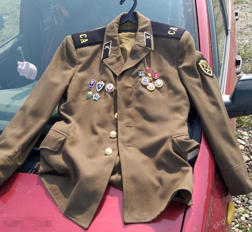 китель костюм  униформа  артилерия СА СССР армия сохран винтаж ретро  (чрн.срг)