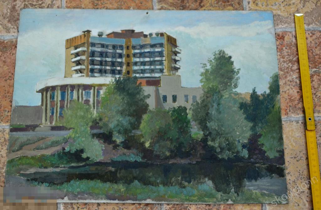 картина Хакасия СЕРЕБРЯКОВ   масло картон  сохран  ретро  винтаж   (а.ВЛ34) 