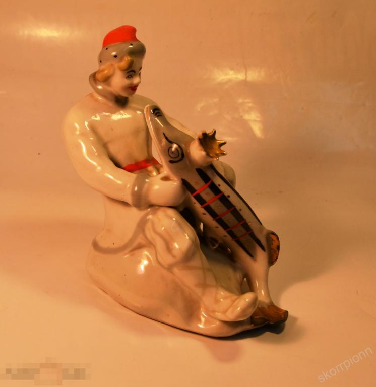 статуэтка Емеля и щука ЗФИ  СССР керамика  сохран винтаж ретро  (а.ВЛ34) 